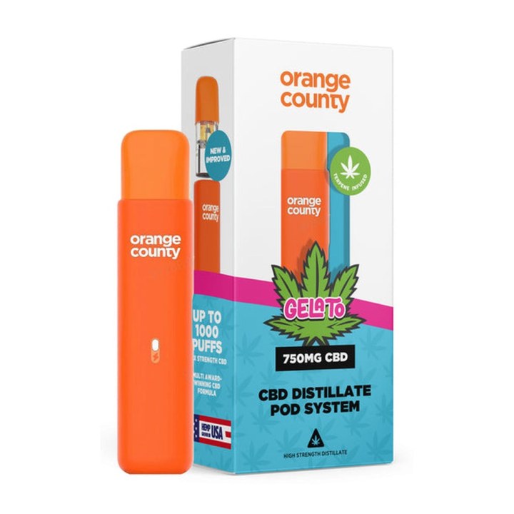 Orange County CBD oplaadbare vapepen 750 mg 1 ml - Gelato