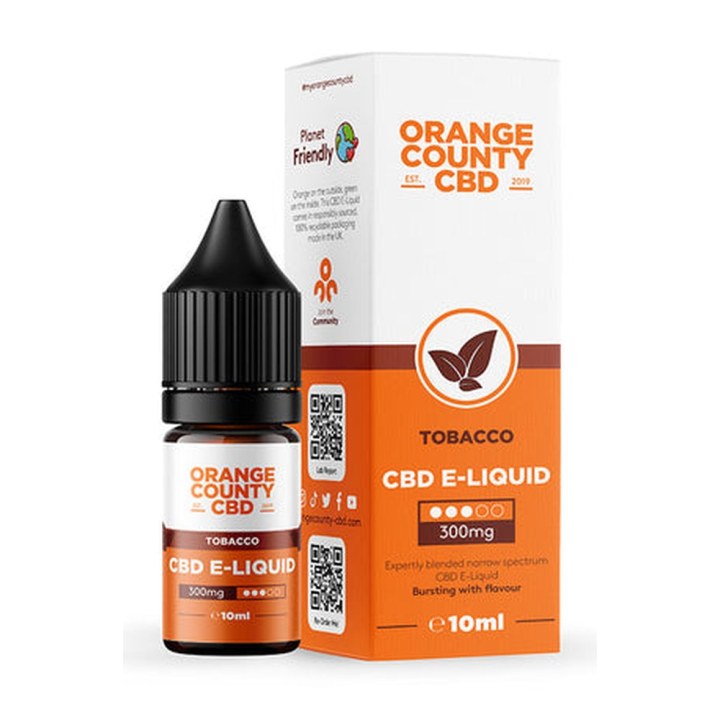 Orange County CBD-e-liquid 300 mg 10 ml - Tabak
